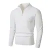 Nuevo suéter de otoño e invierno para hombre, de manga larga, casual, con media cremallera, cuello alto, ajuste slim, tejido de punto, chaqueta elegante y estilizada