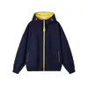 Cardigan com Zíper e Capuz Cor Contrastante Logo Americano Outono Jaqueta Casual Solta para Casal Marca Tendência Masculina e Feminina