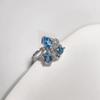 Plata S925 Chapada en Platino Topacio (Azul Suizo) Anillo