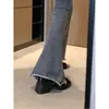 Nuevos zapatos de cuero para mujer estilo chino 2026 otoño nuevo zapatos de tacón bajo con tacones gruesos, tiras de perlas y punta redonda tacones altos