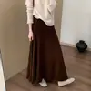 Falda Plisada de Punto Grueso Adelgazante de Cintura Alta para Mujer 2026 Invierno Nueva Versátil Casual Falda de Paraguas con Dobladillo Ancho de Moda