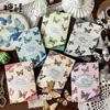 Paquete de Pegatinas de Tarjeta Dura de Papel Kraft Blanco Tangshi Serie de Libros de Tela de Mariposa Decoración de Bordado de Mariposa Vintage 20 Hojas