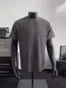 Camiseta Masculina de Verão com Gola Redonda e Textura Plissada, Manga Curta, Corte Limpo, Camada Base, Meia-Manga