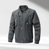 Nueva chaqueta de vuelo transfronteriza para hombre, chaqueta casual, abrigo de remaches de color liso, estilo retro americano, cuello alto para hombre, holgada y moderna