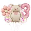 Traje de Globos Florales Retro de Oso Mate Transfronterizo Digital de 32 Pulgadas para Baby Shower, Fiesta de Cumpleaños, Suministros de Decoración