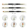 Set de herramientas para arte de uñas: pluma liner de pintura de doble punta, pluma liner de tallado, mango de pluma dorado, pluma de tubo de cobre, pluma de fototerapia