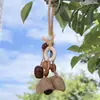 Colgante de Cadena para Llavero Carrillón de Viento Tejido a Mano con Cáscara de Fruta Natural Accesorio Pequeño Colgante para Bolso Hecho a Mano