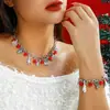 Joyería transfronteriza europea y americana simple árbol de Navidad campana festiva muñeco de nieve collar collar de borla de cuentas redondas geométricas creativas