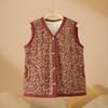 Colete de Veludo Feminino Idoso Roupa de Outono e Inverno da Vovó Colete Acolchoado de Veludo Colete Térmico de Tamanho Grande para Mãe Colete de Inverno
