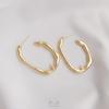 Aretes Conservadores de Color Chapados en Oro de 14K Irregulares en Forma de U con Engaste de Perlas de Medio Orificio Tachuelas para Oreja Materiales y Accesorios para Aretes DIY Hechos a Mano
