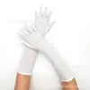 Luvas de Seda de Leite Elásticas de 43cm para Performance de Palco Acessórios de Festa de Maquiagem de Halloween Luvas de Vestir