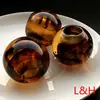 3cm Preto, Branco, Vermelho e Colorido Jade Sintético Padrão Retrô Contas Redondas de Plástico com Furo Grande de Diâmetro de 9~12mm