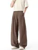Pantalones casuales nuevos de alta gama de color liso de moda para hombre, pantalones holgados de pierna ancha estilo Hong Kong, fluidos y con caída, para hombres y mujeres