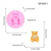 Molde de silicona de oso de peluche con lazo de punto, para decoraciones hechas a mano DIY, velas aromáticas, figuras de yeso y manualidades de resina