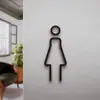 1 Logotipo de Baño Acrílico 3D, Unisex-Negro y Dorado para Hoteles y Alojamientos