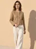 Abrigo de Cachemira Huang Yuxiang Otoño/Invierno 2026, Abrigo Corto Estilo Chanel para Mujeres Petites, Abrigo de Lana para el Trabajo para Mujeres