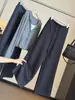Calças casuais retas de cintura alta com cordão para mulheres, novo estilo outono, caimento solto, fluido, elástico, que cobre o quadril, emagrecimento, macias e confortáveis, calças compridas de perna larga