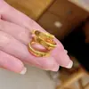 Loja de Ouro Mesmo Estilo Areia Dourada Anel Olho de Gato Cintilante Anel Liso Anel para Homens e Mulheres Anel de Casal Design de Nicho Acessórios Simples