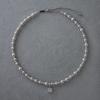 Collar de perlas de cáñamo gris Zhenduo para mujer, colgante de circón de azúcar simple, de lujo, de alta gama, cadena de clavícula, novedad de verano