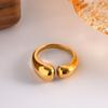 Europa y Estados Unidos nuevo anillo pulido abierto de acero de titanio gota de agua suave personalidad anillo de acero inoxidable anillo ajustable para mujer