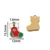 Pingente de Aço Inoxidável Desenho Papai Noel com Design de Gotejamento de Óleo, Pulseira DIY Feita à Mão, Colar, Chaveiro, Enfeite Pendente, Acessório