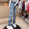 Pantalones de Mezclilla Estrechos Explosiones Primavera/Verano 2025 para Mujer talla grande Ropa para Mujer Adelgazantes Versátiles de Cintura Alta Rectos para Chicas Gorditas
