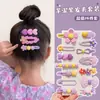 Presilha de Cabelo Flor Dopamina Infantil para Meninas, Grampo de Cabelo para Nuca, Presilha Bb Celebridade da Internet para Menininhas, Franja de Bebê