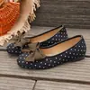 2026 Novos Sapatos Casuais Slip-On Confortáveis com Laço para Outono, Tamanho Grande, Comércio Exterior, Bolinhas Rasas