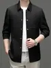 Jaqueta de negócios casual leve de luxo para primavera e outono masculina, casaco fino de comprimento médio moderno para homens de meia-idade, estilo pai