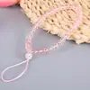 Lanyard Creativo Nuevo para Teléfono Pulsera Corta de Cristal Adorno Colgante Cuerda Transparente para Mano Simple Exquisito Encanto para Bolsa