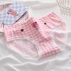 Roupa Íntima Respirável Floral Rosa de Cintura Média Estilo Japonês Fofa e Doce Estampada Confortável Shorts Triângulo para Meninas Estudantes 910