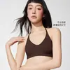 Sujetador de Cuello Halter con Espalda Cruzada para Pechos Pequeños, Push-Up Sexy, Transpirable, Tirantes Delgados, Invisible, Sin Costuras, Espalda Descubierta 611