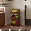 Estantería de Almacenamiento para Sala de Estar, Gabinete Lateral Móvil para Sofá, Vitrina de Madera Maciza de Múltiples Niveles para Vino de Pie, Estantería de Almacenamiento de Snacks para Escritorio