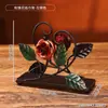 Portarrollos de Papel de Hierro Forjado Vintage con Forma de Rosa Almacenamiento Creativo Retro para Sala de Estar del Hogar Almacenamiento de Servilletas para Mesa de Hotel y Restaurante