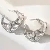Nuevos Pendientes de Lava Vintage Europeos y Americanos en Forma de C para Mujer Pendientes Geométricos Irregulares Exagerados en Forma de Ola Venta Caliente Transfronteriza 2024