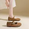 Sapatilhas estilo Mary Jane com bico fino e fivela para mulheres, nova coleção de outono, delicadas e estilosas, versáteis, leves e com sola rasa
