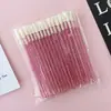 Venta al por mayor transfronteriza de aplicadores de brillo de labios con mango de cristal transparente, tipo brocha, para mujeres
