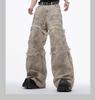 Design Sense Lixo Solo Desperdício Velho Sujo Tinta Calças Multidão Retrô Destruição Envolto Calças Casuais Denim Indústria Pesada Calças High Street