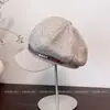 Gorra de Newsboy Retro Británica con Decoración de Espiga de Trigo Moda para Mujer Invierno Casual Versátil Elegante Moderna Gorra de Béisbol