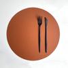Tapete Redondo de Cuero de 32cm para Aislamiento Térmico Transfronterizo Hotel Hogar Tapete para Plato Nórdico Impermeable Individual de Cuero PU Tapete para Comida Occidental