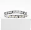 Pulsera de Acero Inoxidable de 9 mm con Piedra Ovalada, Set de Pareja Estilo Italiano, Estilo de Pareja DIY, Acero Inoxidable Estilo Lujo Ligero