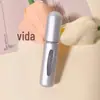 Frasco Recarregável de Alumínio para Perfume de 5ml com Borrifador Auto-Pump na Base, Frasco Vazio Tamanho Viagem, Frasco Transparente para Spray Fixador de Maquiagem