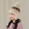 Novo Estilo Cachecol de Pescoço e Proteção Auricular Chapéu de Tricô Outono e Inverno para Bebê Quente com Capuz para Crianças Puxador de Lã à Prova de Vento para Meninas