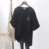 Camiseta Blanca para Mujer, Manga Corta, Nuevo Estilo Coreano Verano 2026, Corte Holgado, Tallas Grandes, Top para Estudiante, al por Mayor Transfronterizo Ins para Mujer