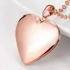 Colgante Liso con Forma de Corazón de Acero Inoxidable 316L Que Se Puede Abrir para Guardar Cajas para Fotos de Transferencia Térmica, Joyería de Collar Transfronteriza Europea y Americana para Mujeres
