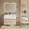 Gabinete de Baño Pizarra Lavabo Integrado Termoformado Resistente a la Humedad Madera Sólida Combinación de Gabinete con Lavabo Tamaño Personalizado