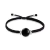 Pulseira de Prata 925 Obsidiana Cordão de Mão de Casal Par Masculino e Feminino de Pulseira Simples da Moda Pulseira de Estudante