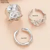 Anillo de estilo frío ins nuevo transfronterizo con textura irregular, juego de 3 piezas, personalidad, nicho, joyería elegante de lujo ligero