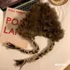 Chapéu de Pelo de Coelho Genuíno para Mulheres no Outono e Inverno Chapéu de Pelo Peludo Acolchoado à Prova de Frio e Quente Proteção para as Orelhas Touca de Lã Tricotada