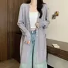 Cardigan de tricô novo para outono e inverno, modelo soltinho, comprimento médio, para mulheres plus size, estilo casual, casaco suéter xale para senhoras plus size